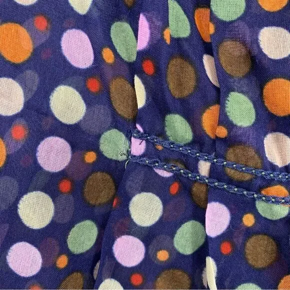 -Studio M Sheer Silk Blend Polka Dot Blouse L - Picture 7 of 12